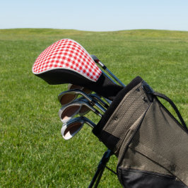 Rood en wit gingham plaid vrouwen golfheadcover