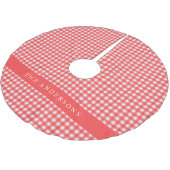  Rood en Wit Gingham Pset op persoonlijke titel Kerstboom Rok (Gekanteld)