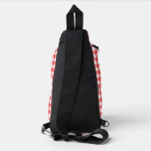 Rood en wit Gingham Sling Bag (Achterkant)