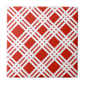 Rood en wit Gingham Tegeltje (Voorkant)