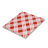 Rood en wit Gingham Tegeltje (Zijkant)