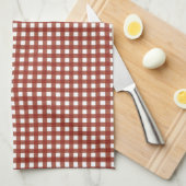 Rood en wit Gingham Theedoek (Quarter Fold)