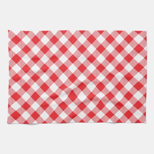 Rood en wit Gingham Theedoek (Horizontaal)