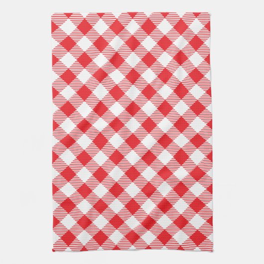 Rood en wit Gingham Theedoek (Verticaal)