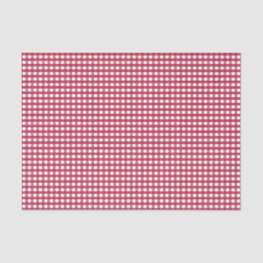 Rood en wit Gingham Tissuepapier (Voorkant)