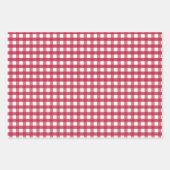 Rood en wit Gingham Trivet Inpakpapier Vel (Voorkant 3)