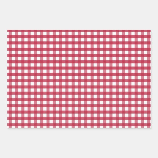 Rood en wit Gingham Trivet Inpakpapier Vel (Voorkant 2)