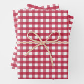 Rood en wit Gingham Trivet Inpakpapier Vel (In situ)