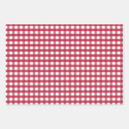Rood en wit Gingham Trivet Inpakpapier Vel