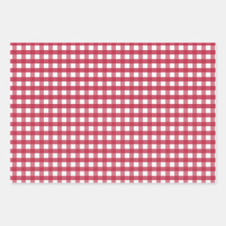 Rood en wit Gingham Trivet Inpakpapier Vel