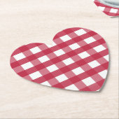 Rood en wit Gingham Trivet Kartonnen Onderzetters (Gekanteld)