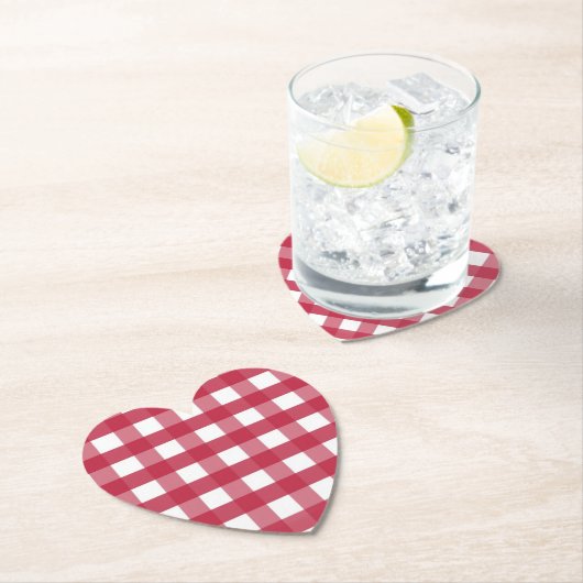 Rood en wit Gingham Trivet Kartonnen Onderzetters (Insitu)