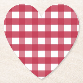 Rood en wit Gingham Trivet Kartonnen Onderzetters
