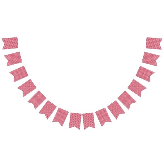 Rood en wit Gingham. Vlaggetjes (Alle)