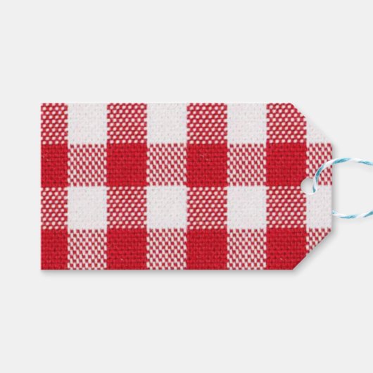 Rood en wit GinghamTag HAMbyWG Cadeaulabel (Voorkant (Horizontaal))