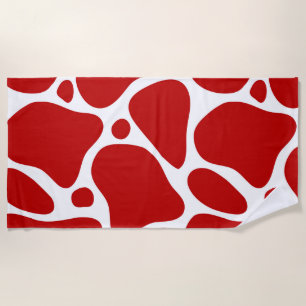 Rood en wit Giraffe Pattern Beach Towel Strandlaken