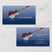 Rood en wit gitaar illustratie visitekaartje (Voorkant / Achterkant)