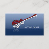 Rood en wit gitaar illustratie visitekaartje (Voorkant)