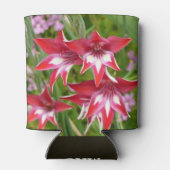 Rood en Wit Gladiolas Zomer Botanisch Blikjeskoeler (Achterkant)