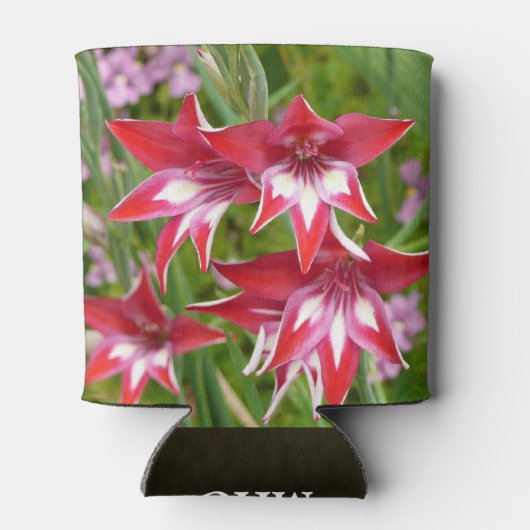 Rood en Wit Gladiolas Zomer Botanisch Blikjeskoeler (Achterkant)