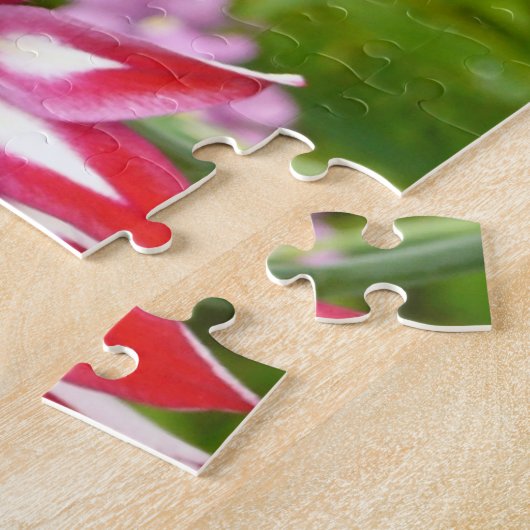 Rood en Wit Gladiolas Zomer Botanisch Legpuzzel (Zijkant)