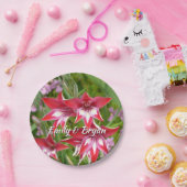 Rood en Wit Gladiolas Zomer Botanisch Papieren Bordje (Feest)