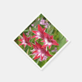 Rood en Wit Gladiolas Zomer Botanisch Servet (Hoek)