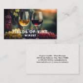 Rood en wit glas | Wijndruiven Visitekaartje (Voorkant / Achterkant)