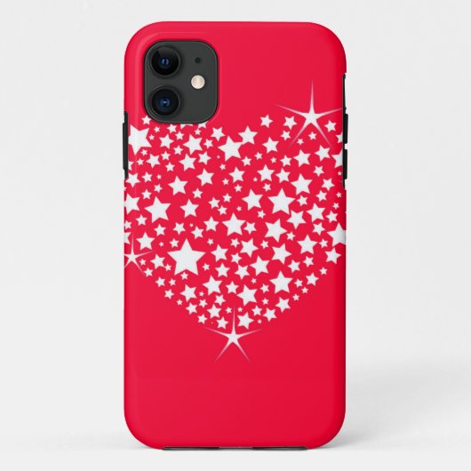Rood en wit glitter hart Case-Mate iPhone case (Achterkant)