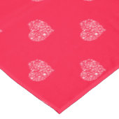 Rood en wit glitter hart tafelkleed (Gekanteld)