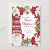 Rood en wit Gnome magie van Kerstmis Feestdagenkaart (Voorkant)