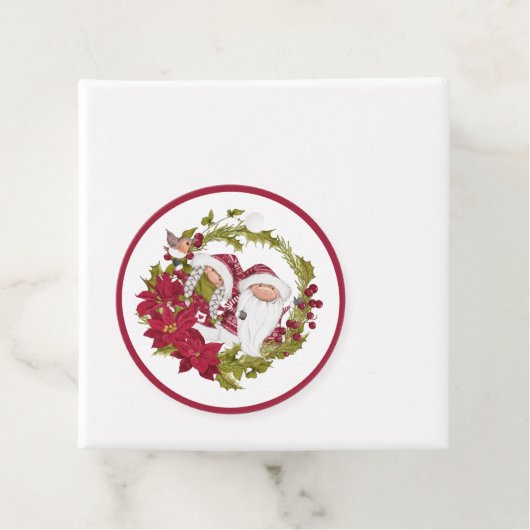 Rood en wit gnoom voor de Feestdagen Bedankjes Labels (In situ)