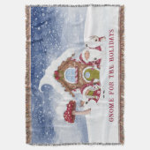 Rood en wit gnoom voor de Feestdagen Deken (Voorkant Verticaal)