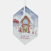 Rood en wit gnoom voor de Feestdagen Glas Ornament (Voorkant links)