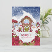 Rood en wit gnoom voor de Feestdagen kerstmis Feestdagenkaart (Staand voorkant)