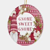 Rood en wit gnoom voor de Feestdagen kerstmis Keramisch Ornament (Links)