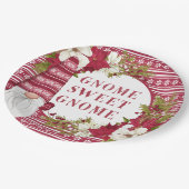 Rood en wit gnoom voor de Feestdagen kerstmis Papieren Bordje (Gekanteld)