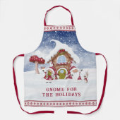 Rood en wit gnoom voor de Feestdagen Schort (Voorkant)