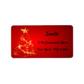 Rood en wit Gold-kerstlabel Etiket (Voorkant)