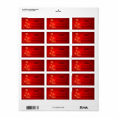 Rood en wit Gold-kerstlabel Etiket (Full Sheet)