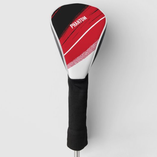 Rood en wit golfheadcover (Voorkant)
