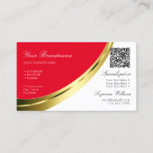 Rood en Wit Goud Decor met Logo en QR-Code Visitekaartje (Achterkant)