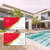 Rood en Wit Goud Decor met Logo Visitekaartje