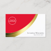 Rood en Wit Goud Decor met Logo Visitekaartje (Voorkant)