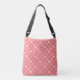 Rood en wit Grieks Crossbody Tas