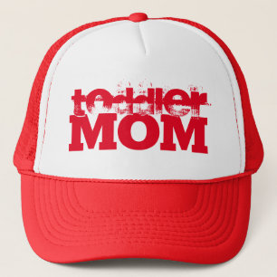 Rood en wit grijze TODDLER MOM-letters Trucker Pet