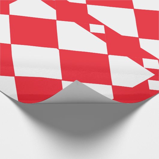Rood en wit, groot bedieningspaneel met ruitvormig cadeaupapier (Hoek)