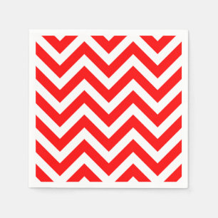 Rood en Wit Groot formaat Chevron Stripes Papier Servet