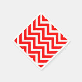 Rood en Wit Groot formaat Chevron Stripes Papier Servet (Hoek)