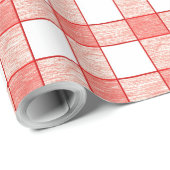 Rood en wit groot geruit dambordpatroon cadeaupapier (Rol Hoek)